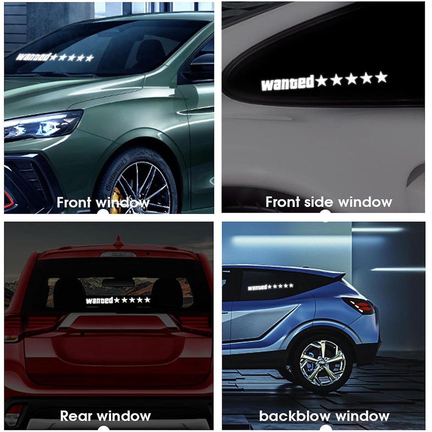 GTA Wanted 5 Star Decal Sticker Light Glow Lamp Panel for Car Windshield LED Decoration Flashing Light Sticker with Multiple Modes (Works with All Cars)