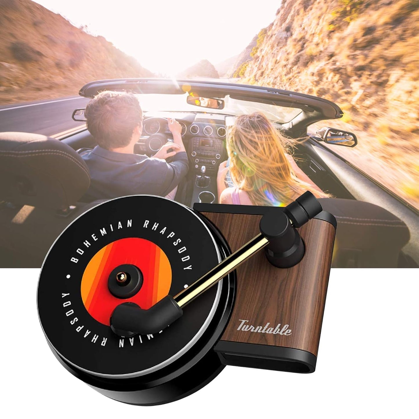 Gramophone Car Vent Clip Aromatherapy Fragrance Diffuser, Car Record Player Design Turntable Perfume Vent Outlet Diffuser